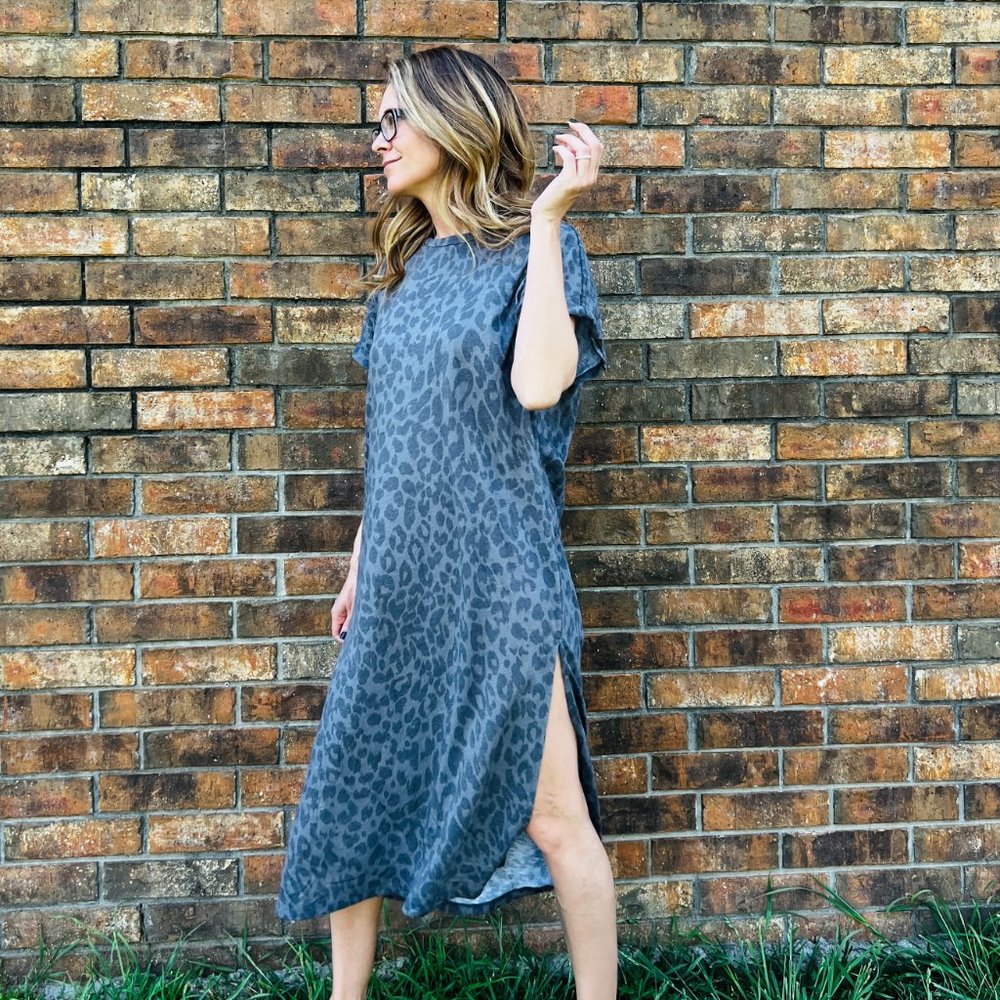 Charcoal Leopard Maxi Dress